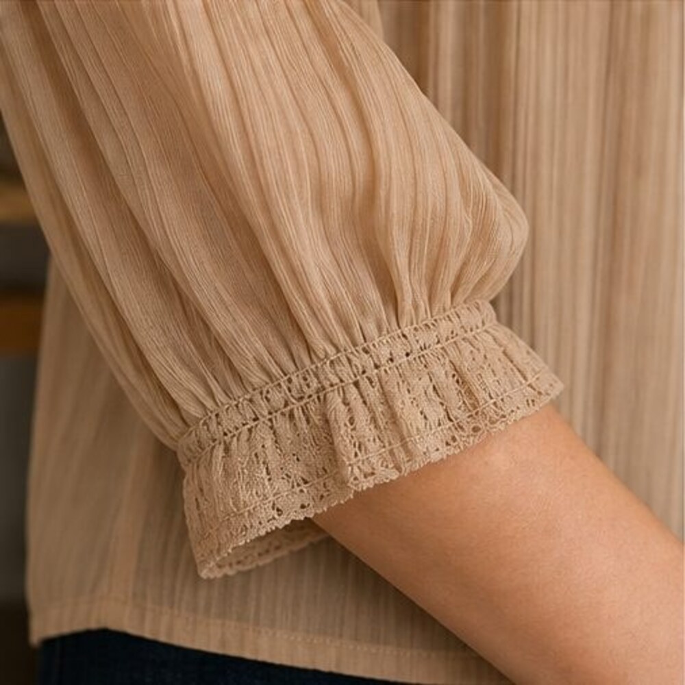 Rust Pleated Blouse - Picture 5 of 6